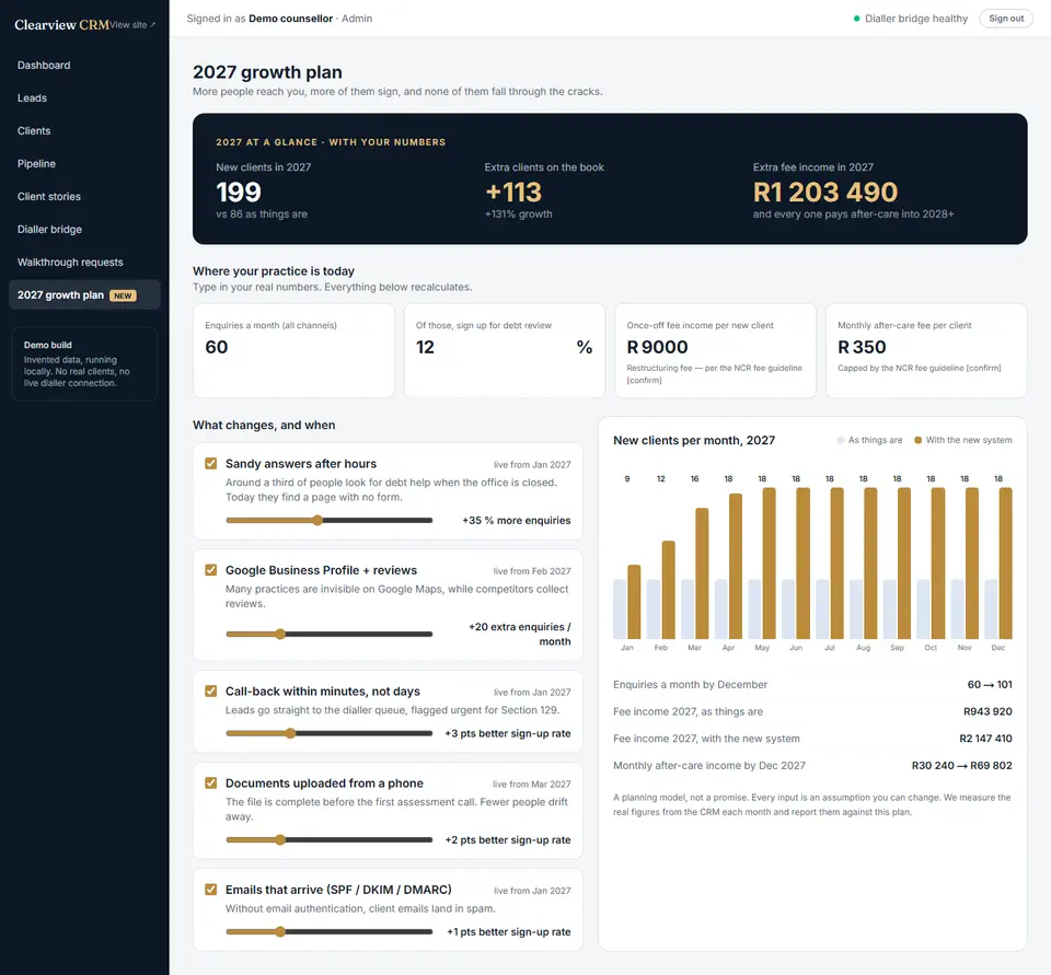 Full-page screenshot: 2027 growth plan